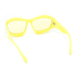 Womens Oversized Trendy Sport Thick Bevel Frame Wrap Plastic Sunglasses