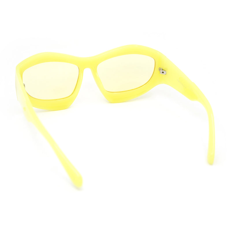 Womens Oversized Trendy Sport Thick Bevel Frame Wrap Plastic Sunglasses