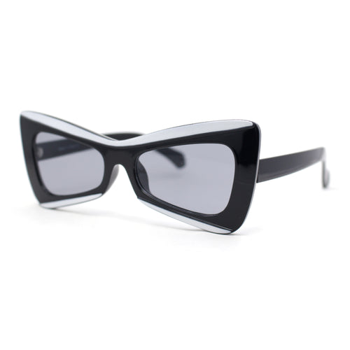 Womens Bold Angular Angry Cat Eye Kabuki Plastic Sunglasses