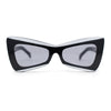 Womens Bold Angular Angry Cat Eye Kabuki Plastic Sunglasses