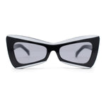 Womens Bold Angular Angry Cat Eye Kabuki Plastic Sunglasses
