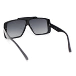 Stylish Mens Bold Squared Rectangle Flat Top Racer Plastic Sunglasses