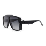 Stylish Mens Bold Squared Rectangle Flat Top Racer Plastic Sunglasses