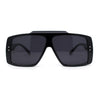 Stylish Mens Bold Squared Rectangle Flat Top Racer Plastic Sunglasses