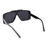 Stylish Mens Bold Squared Rectangle Flat Top Racer Plastic Sunglasses