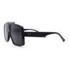 Stylish Mens Bold Squared Rectangle Flat Top Racer Plastic Sunglasses