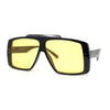 Stylish Mens Bold Squared Rectangle Flat Top Racer Plastic Sunglasses