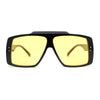 Stylish Mens Bold Squared Rectangle Flat Top Racer Plastic Sunglasses