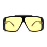 Stylish Mens Bold Squared Rectangle Flat Top Racer Plastic Sunglasses