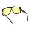 Stylish Mens Bold Squared Rectangle Flat Top Racer Plastic Sunglasses