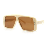 Stylish Mens Bold Squared Rectangle Flat Top Racer Plastic Sunglasses