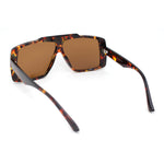 Stylish Mens Bold Squared Rectangle Flat Top Racer Plastic Sunglasses