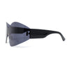 Womens Trendy Minimal XL Oversized Rimless Shield Sunglasses