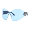 Womens Trendy Minimal XL Oversized Rimless Shield Sunglasses