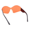 Womens Trendy Minimal XL Oversized Rimless Shield Sunglasses