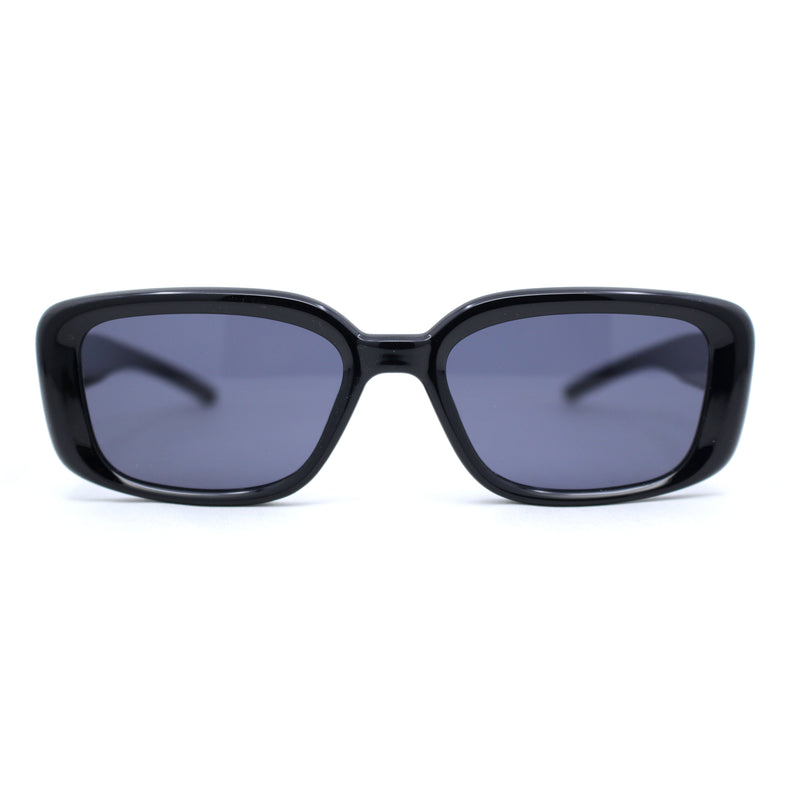 Mod Rounded Rectangular Stylish Minimal Retro Sunglasses