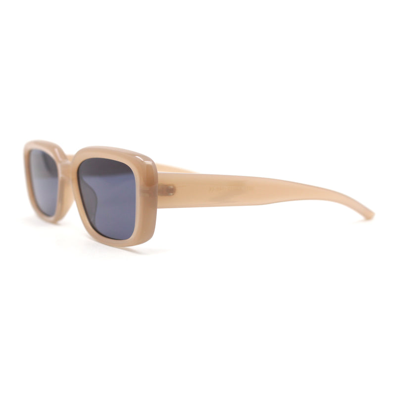 Mod Rounded Rectangular Stylish Minimal Retro Sunglasses