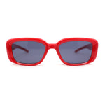 Mod Rounded Rectangular Stylish Minimal Retro Sunglasses