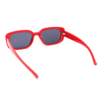 Mod Rounded Rectangular Stylish Minimal Retro Sunglasses