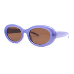 Womens Classic Clout Oval Mod Round Plastic Retro Sunglasses