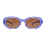 Womens Classic Clout Oval Mod Round Plastic Retro Sunglasses