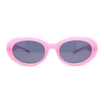 Womens Classic Clout Oval Mod Round Plastic Retro Sunglasses