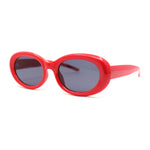 Womens Classic Clout Oval Mod Round Plastic Retro Sunglasses