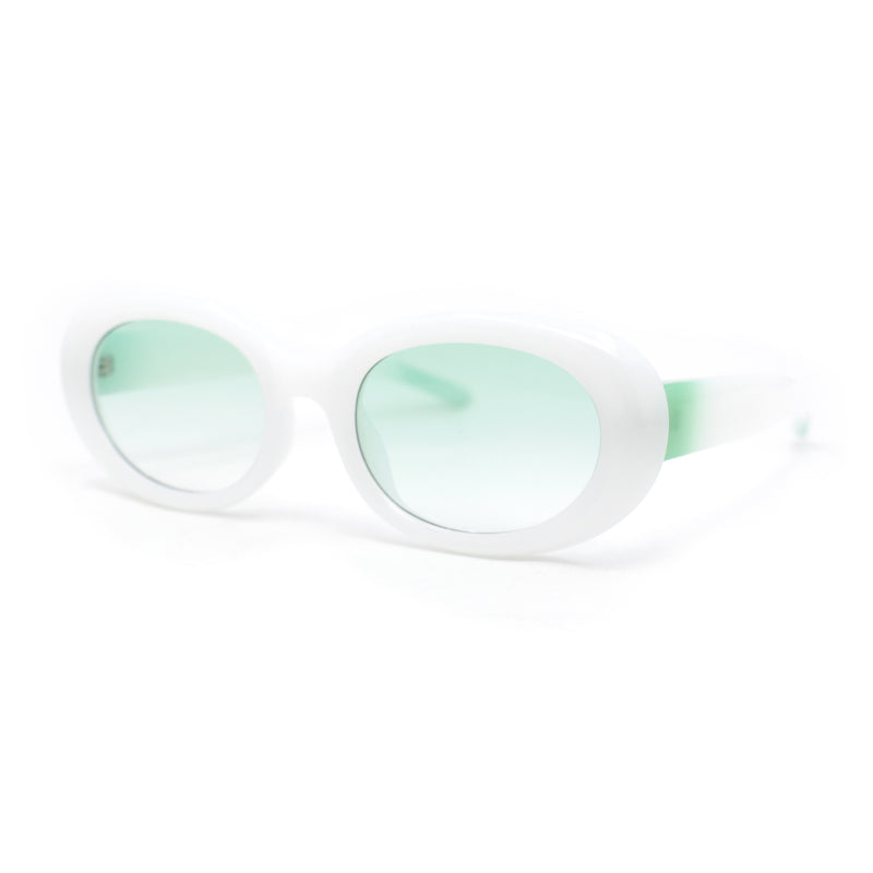 Womens Classic Clout Oval Mod Round Plastic Retro Sunglasses