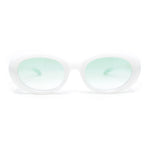 Womens Classic Clout Oval Mod Round Plastic Retro Sunglasses