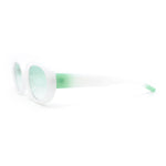 Womens Classic Clout Oval Mod Round Plastic Retro Sunglasses