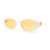 Womens Classic Clout Oval Mod Round Plastic Retro Sunglasses