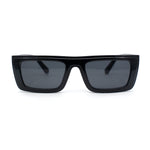 Beveled Squared Rectangle 2-tone Mod Plastic Sunglasses