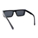 Beveled Squared Rectangle 2-tone Mod Plastic Sunglasses