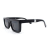 Beveled Squared Rectangle 2-tone Mod Plastic Sunglasses