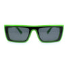 Beveled Squared Rectangle 2-tone Mod Plastic Sunglasses