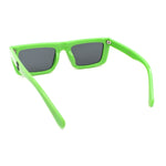 Beveled Squared Rectangle 2-tone Mod Plastic Sunglasses