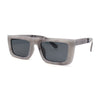 Beveled Squared Rectangle 2-tone Mod Plastic Sunglasses