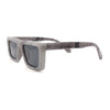 Beveled Squared Rectangle 2-tone Mod Plastic Sunglasses