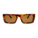 Beveled Squared Rectangle 2-tone Mod Plastic Sunglasses