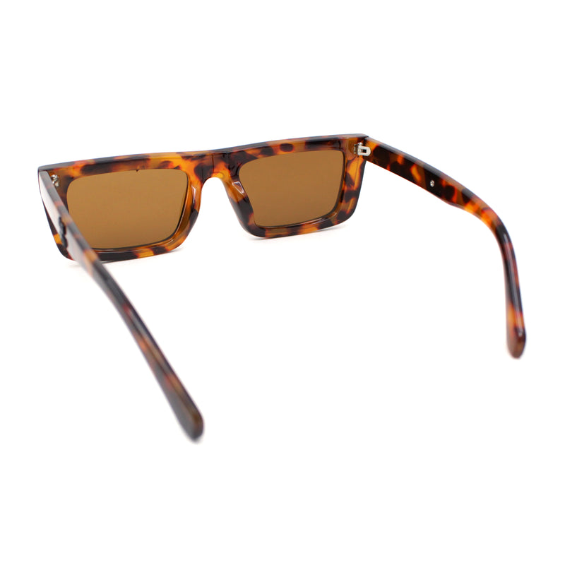 Beveled Squared Rectangle 2-tone Mod Plastic Sunglasses