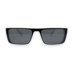 Beveled Squared Rectangle 2-tone Mod Plastic Sunglasses