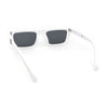 Beveled Squared Rectangle 2-tone Mod Plastic Sunglasses