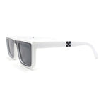 Beveled Squared Rectangle 2-tone Mod Plastic Sunglasses