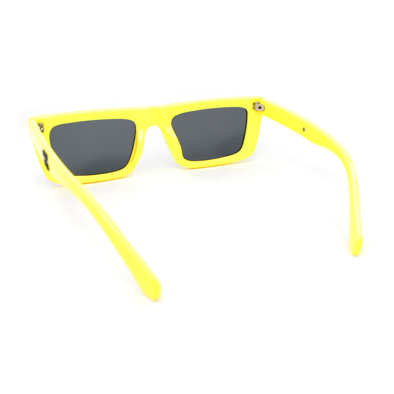 Beveled Squared Rectangle 2-tone Mod Plastic Sunglasses