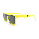 Beveled Squared Rectangle 2-tone Mod Plastic Sunglasses