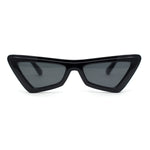 Beveled Squared Geometric 2-tone Triangular Cat Eye Plastic Sunglasses