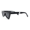 Beveled Squared Geometric 2-tone Triangular Cat Eye Plastic Sunglasses