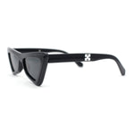 Beveled Squared Geometric 2-tone Triangular Cat Eye Plastic Sunglasses