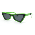 Beveled Squared Geometric 2-tone Triangular Cat Eye Plastic Sunglasses