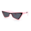 Beveled Squared Geometric 2-tone Triangular Cat Eye Plastic Sunglasses